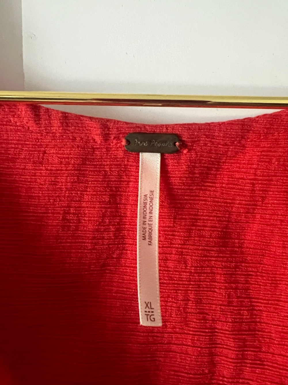 Free People Red Wrap-Front Blouse - Picture 2 of 3
